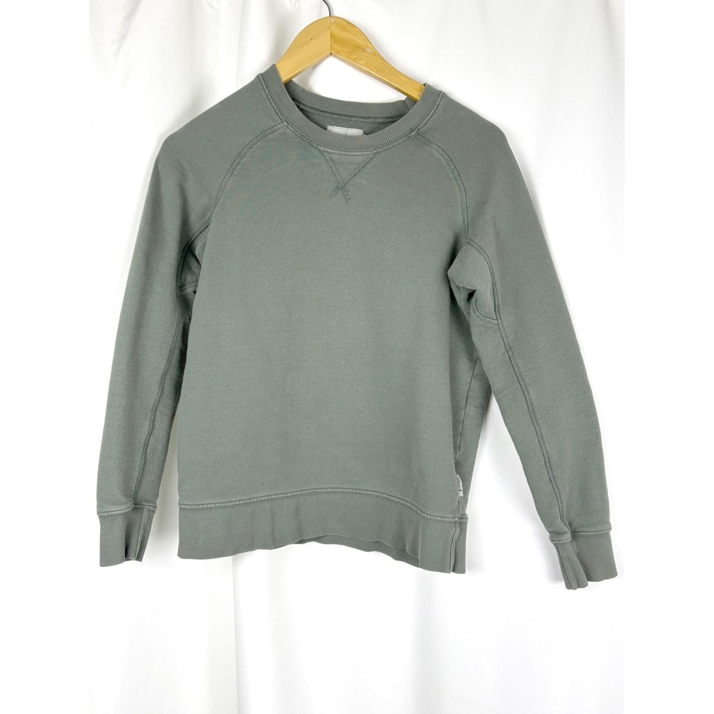 Pact Organic Cotton Crewneck Sweatshirt blue gray XS Raglan French Terry